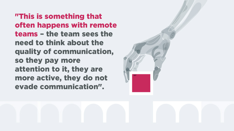 dispersed team in medical software projects - quote from blog post by Graylight Imaging