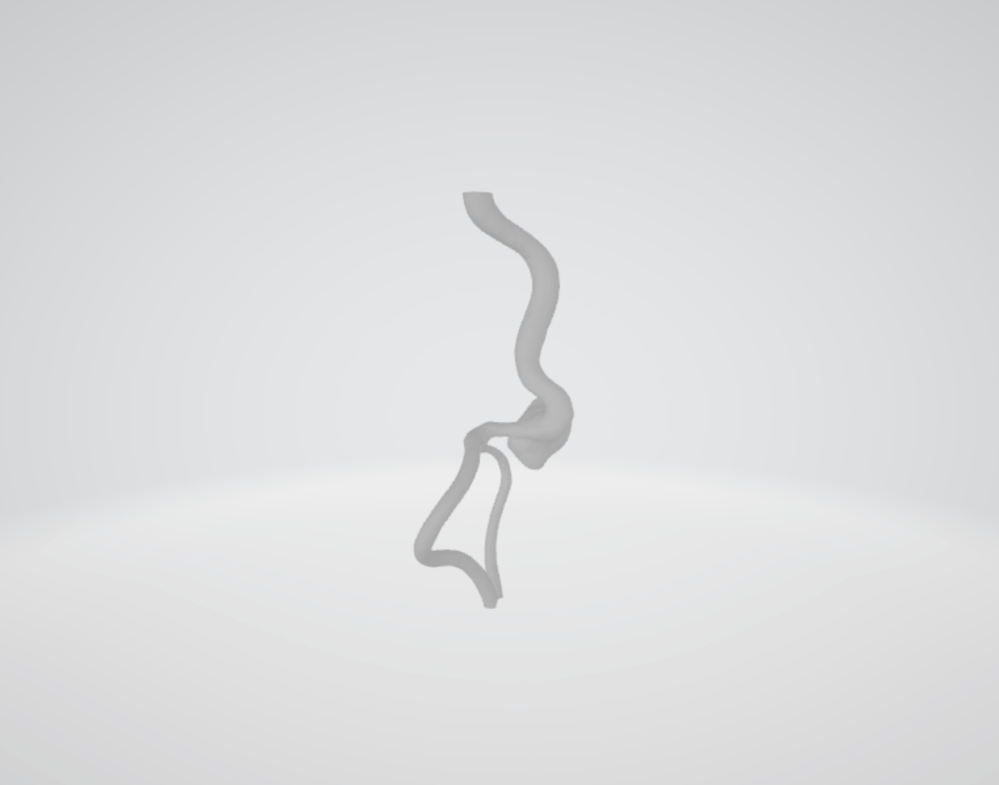 mesh divided into separate branches to establish which part of the mesh is a brain aneurysm and which part is an ending of the model.